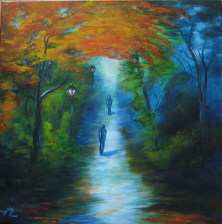 "Abendspaziergang", 60 x 60 cm